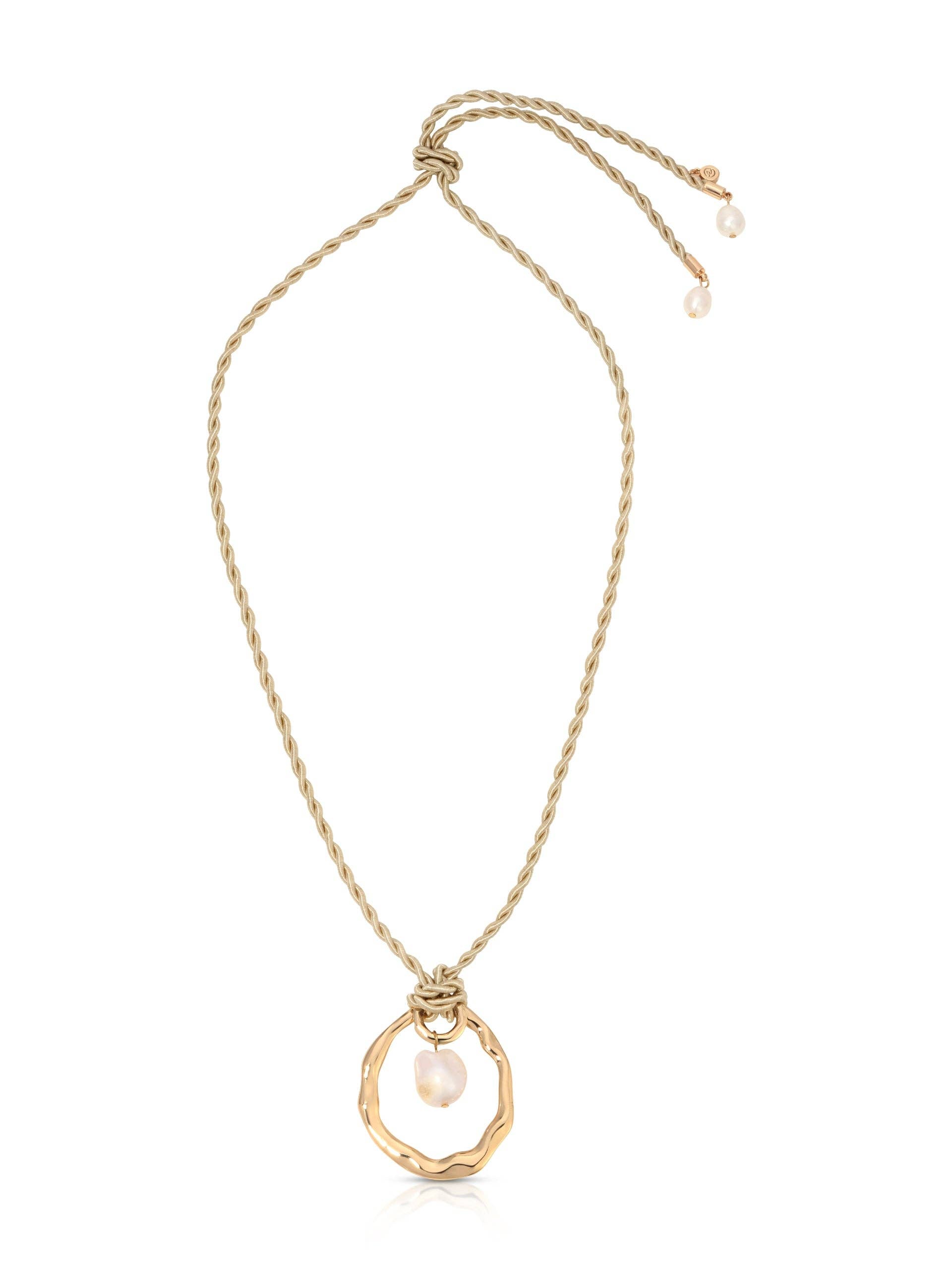 Nautical Pearl Necklace: Beige / One Size