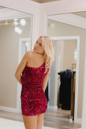 Aria Sequin One Shoulder Mini