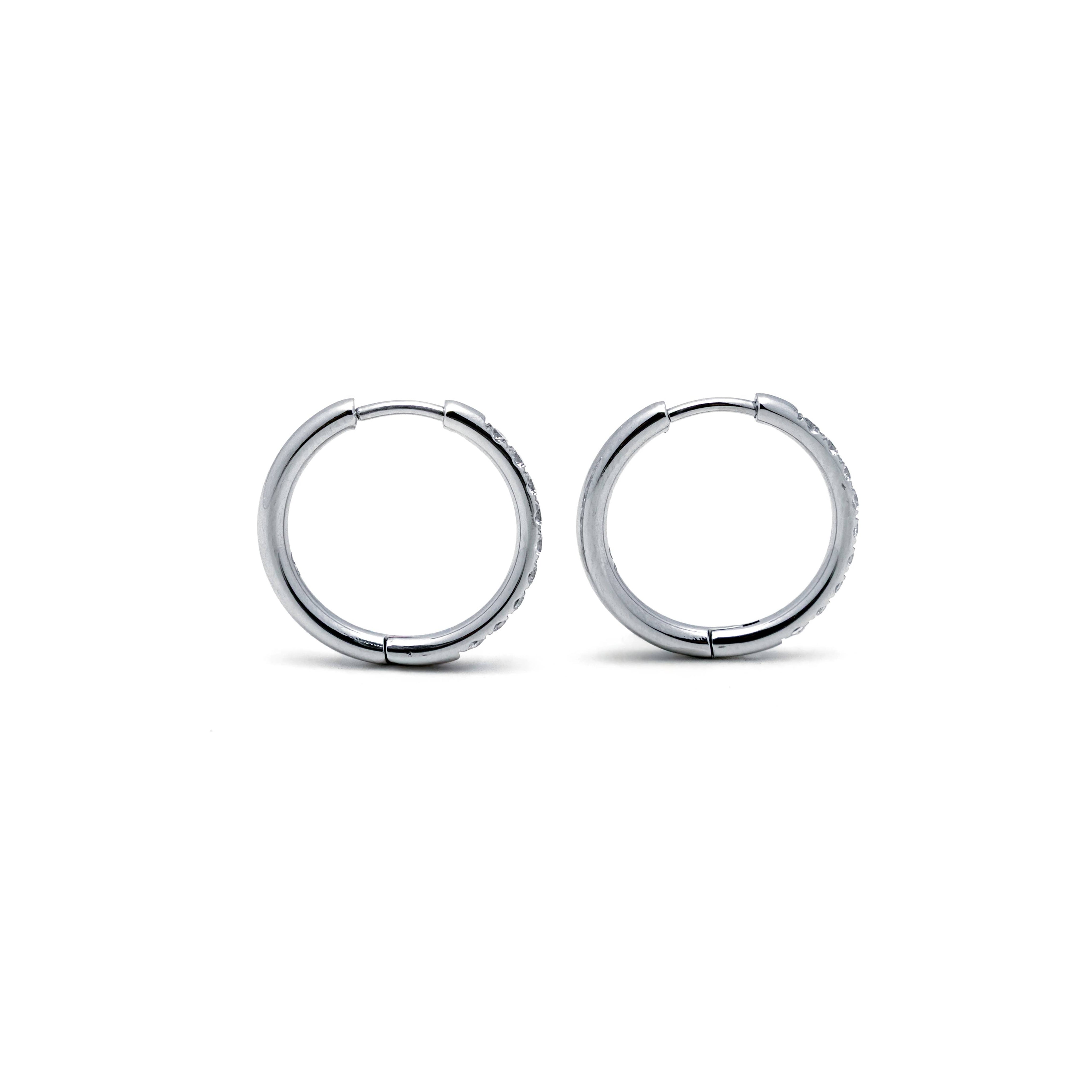 18mm Silver Diamond Hoops