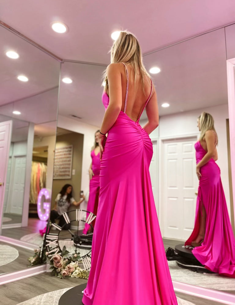 Perri Gown #918 Neon Pink