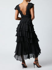 Sai Tiered Dress in Black | Lulus