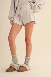 Soft Brushed Hacci Shorts: Beige
