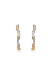 Ripple Pave Hoops: Clear Crystals