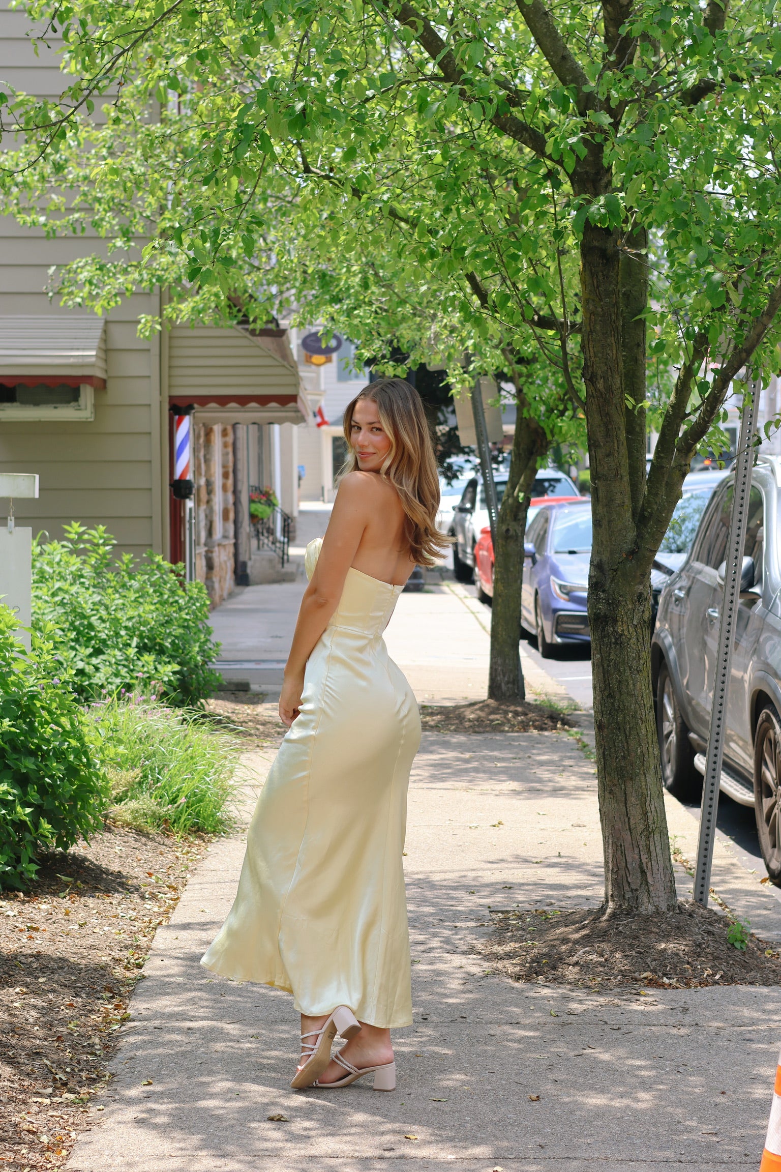 Seashell Satin Midi Light Yellow