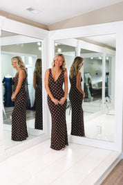 Chic Mesh Polka Dot Maxi Dress