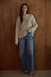 Alaina Mock Neck Tan
