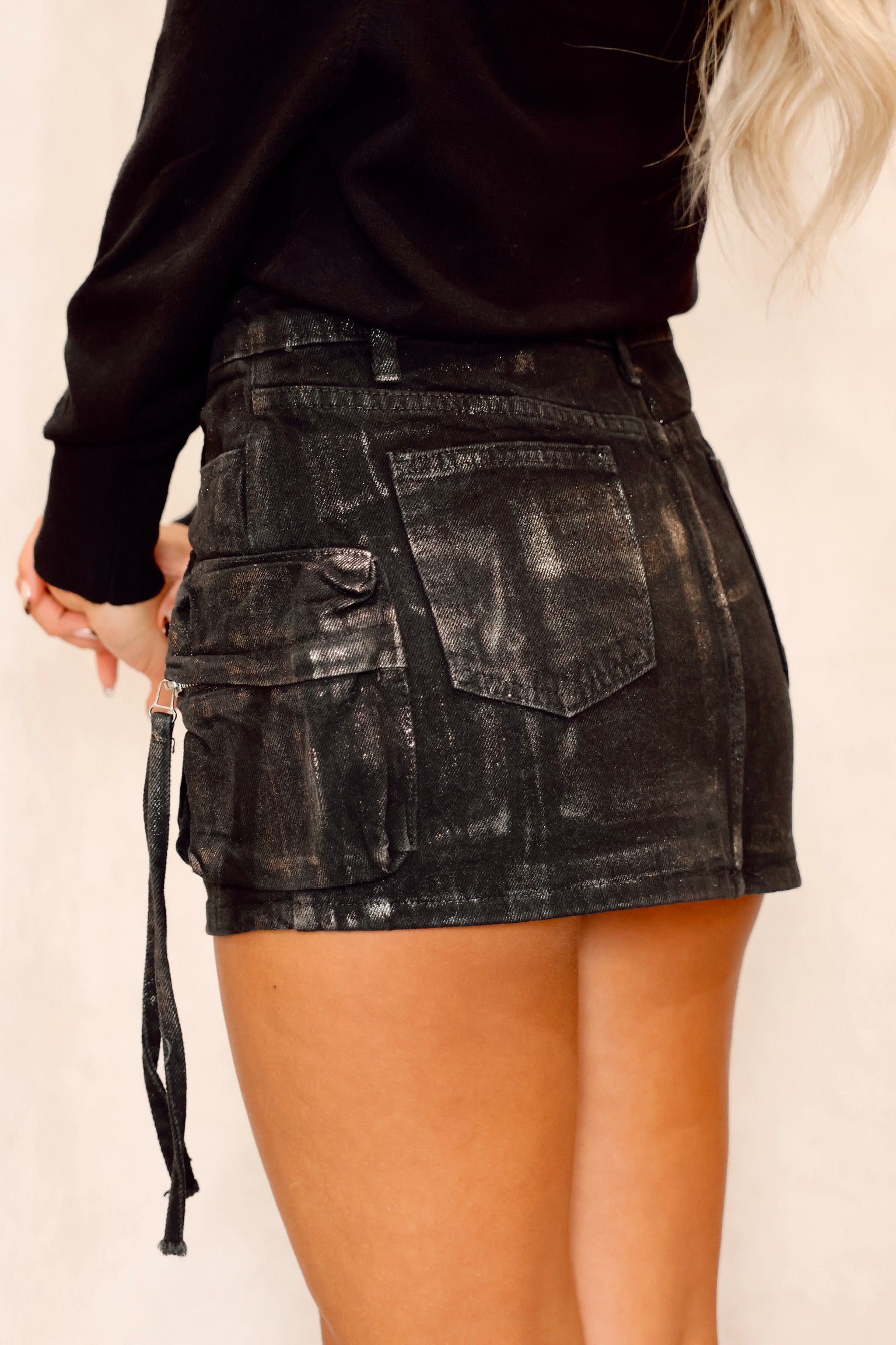 Evalina Mini Skirt Black