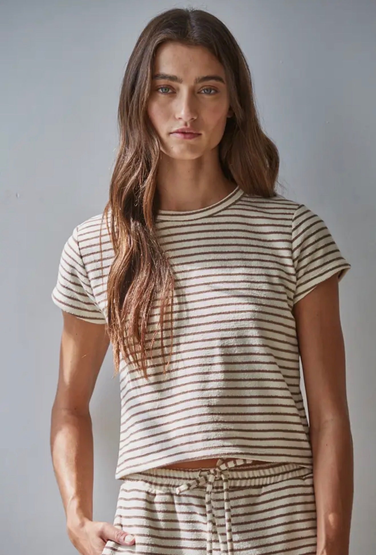 Grover Striped Set Mocha Cream