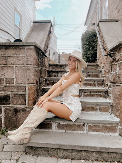 Abigail Ivory Beige Two Piece Set