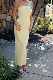 Evee Strapless Maxi Dress in Yellow