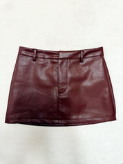 Get it Girl Low Rise Mini Skirt Burgundy