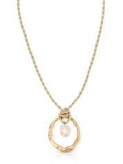 Nautical Pearl Necklace: Beige / One Size