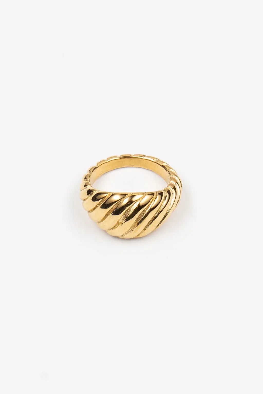 Waterproof Gold Big Twisted Ring