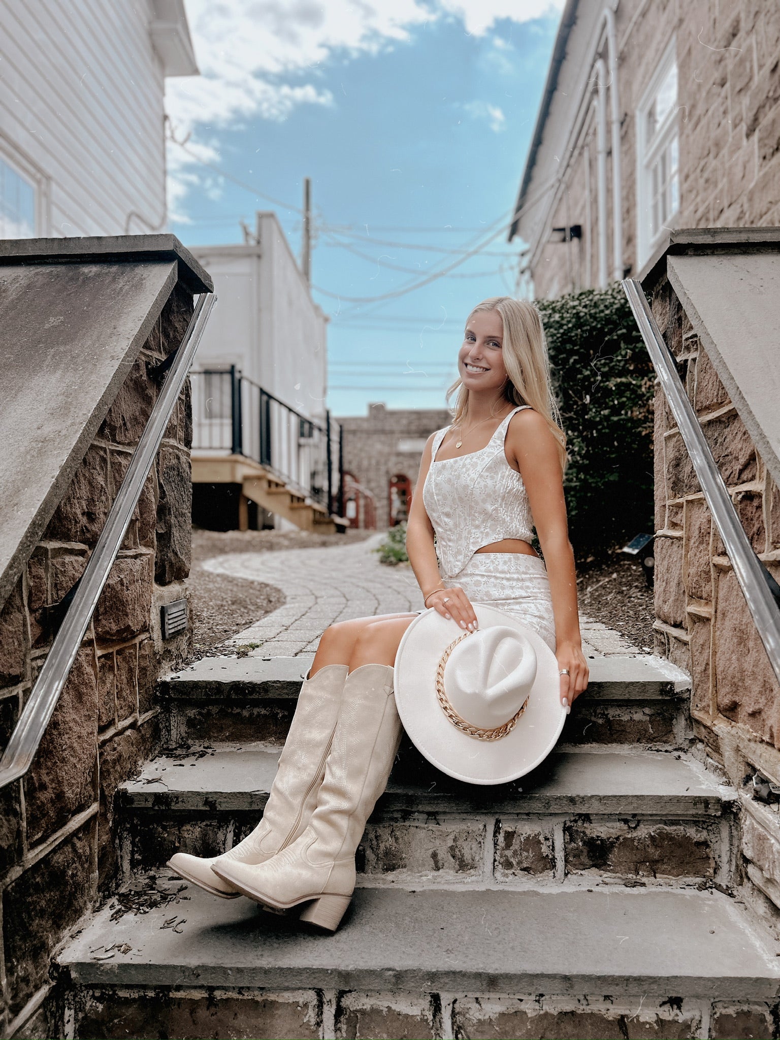 Abigail Ivory Beige Two Piece Set