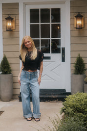 Nori Super Light Wash Wide Leg | Hidden