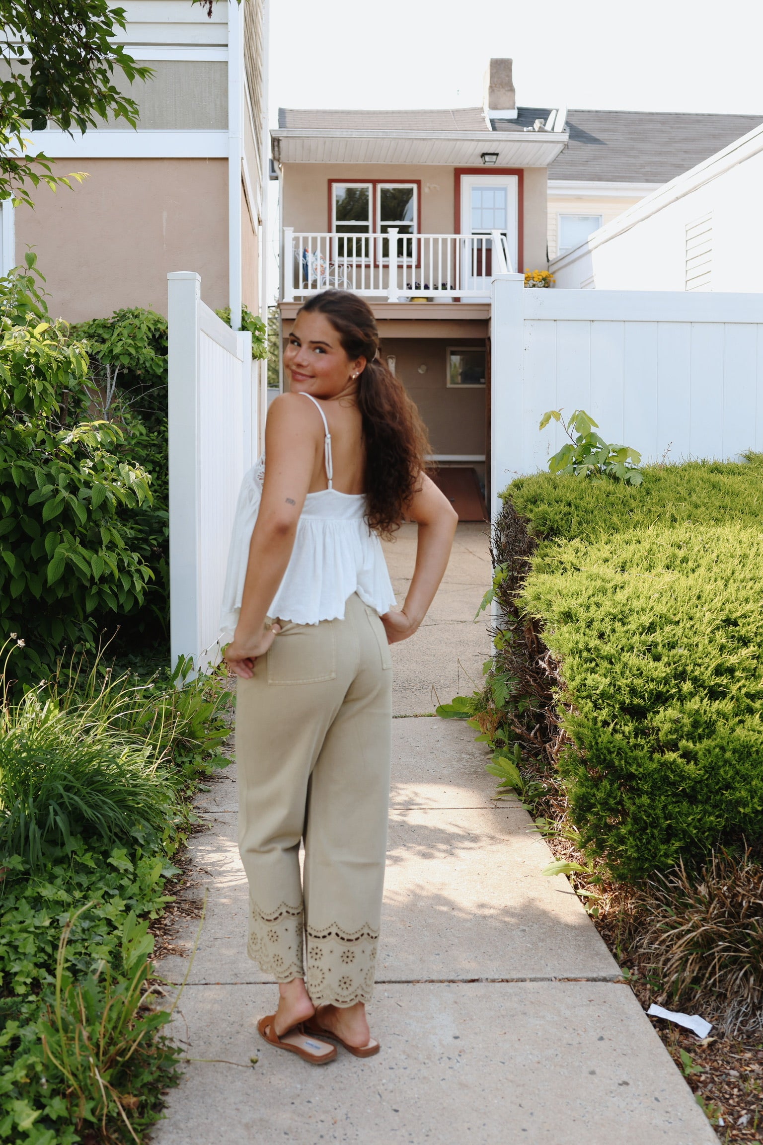 Posie Embroidered Denim Olive