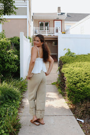 Posie Embroidered Denim Olive