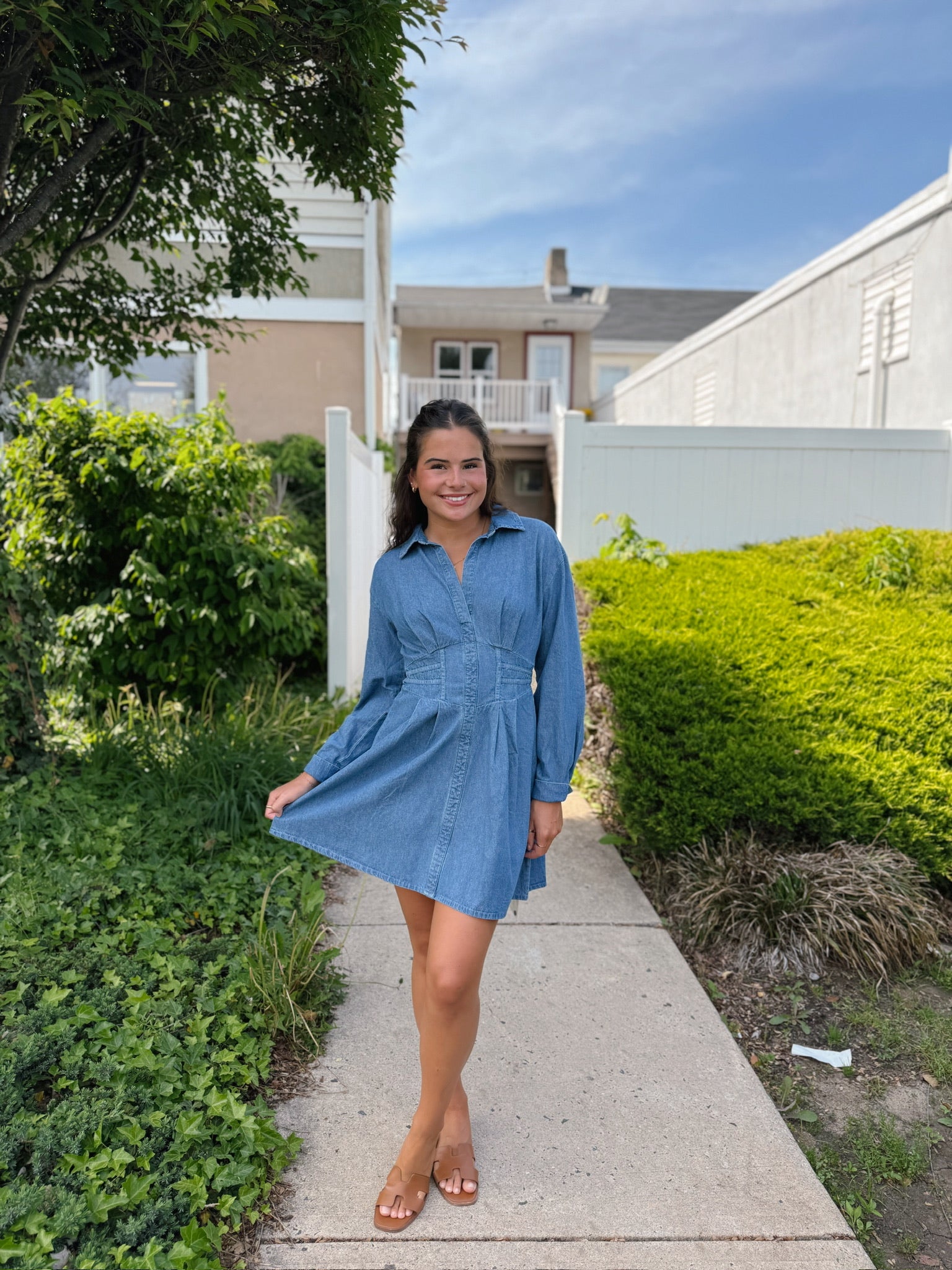 Aria Dress Chambray Blue