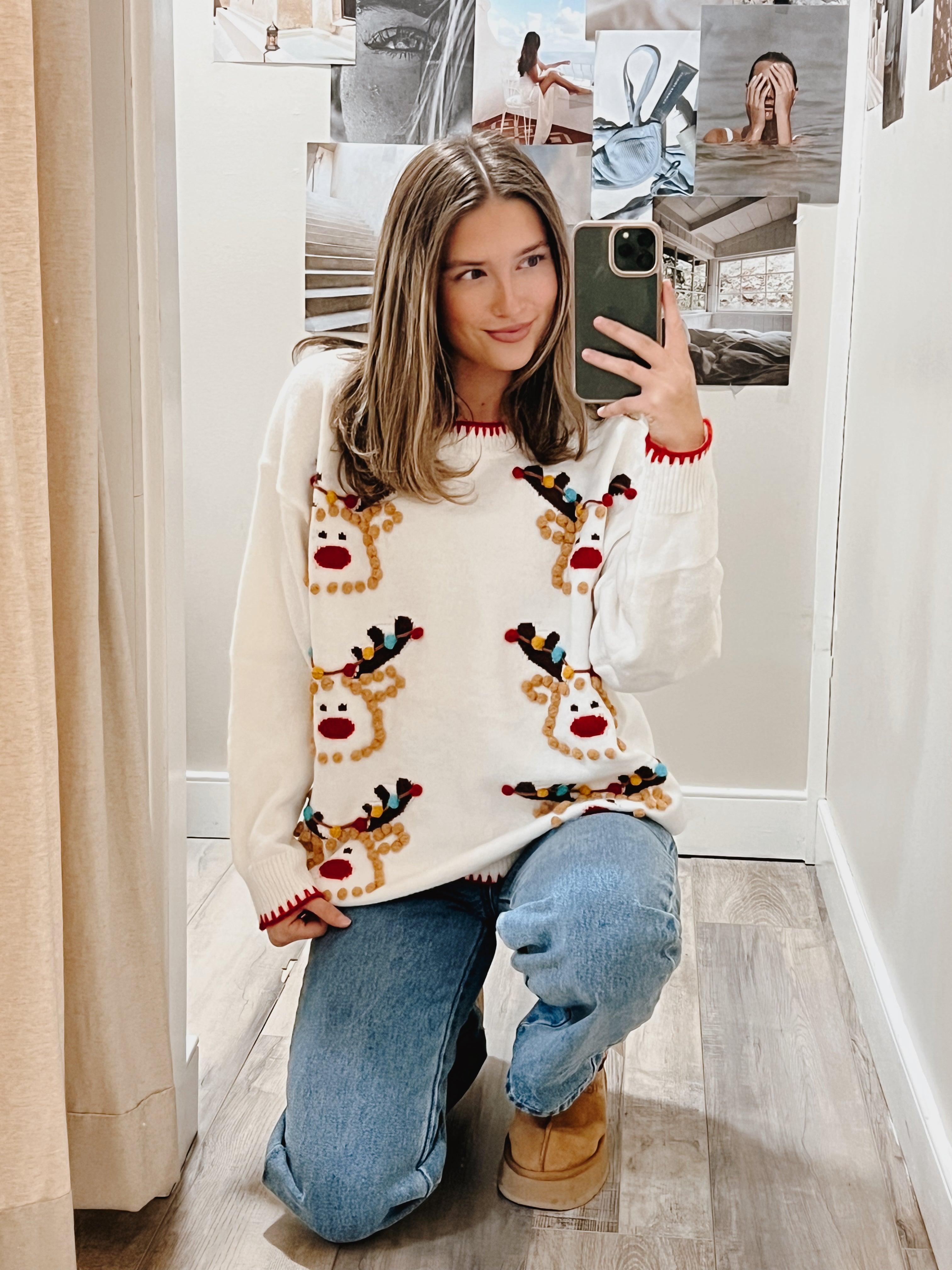 Reindeer Pom Pom Sweater