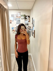 Clean Lines Sunfade Baby Tee in Nutmeg