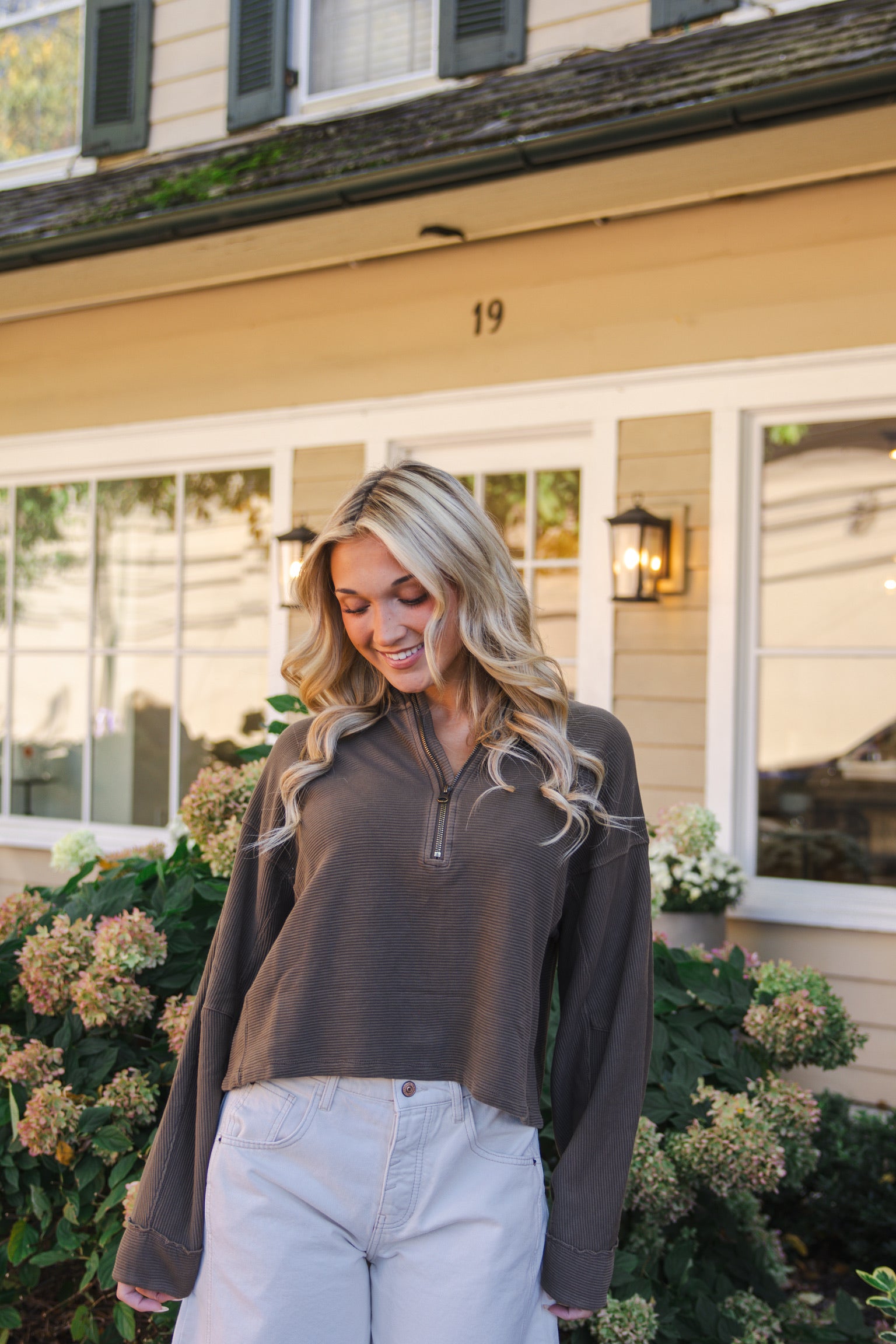 We The Free Celeste Quarter Zip in Teak | Free People