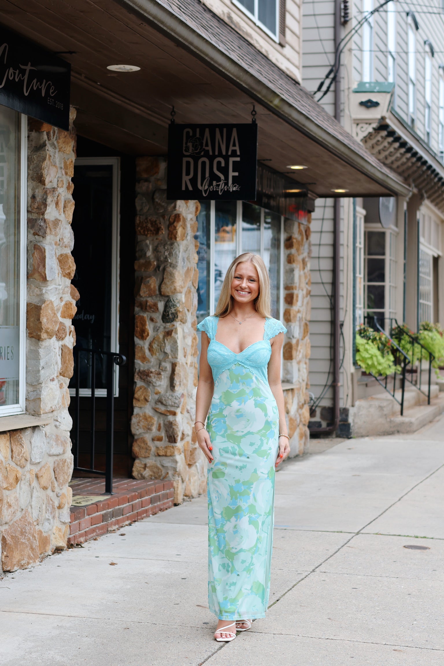 Mia Mesh Maxi Green-Blue