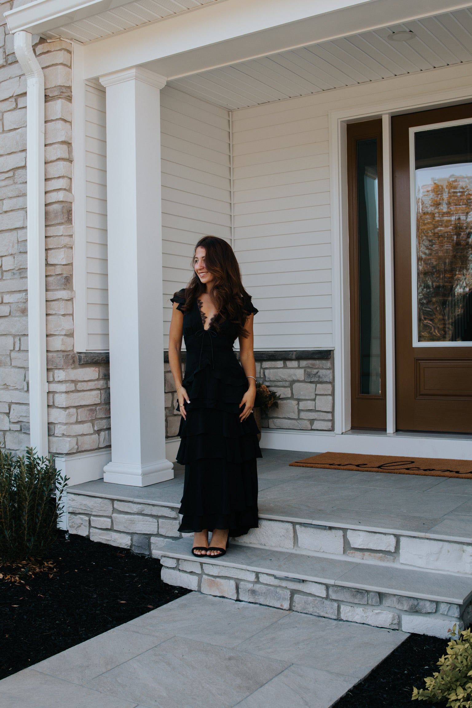 Sai Tiered Dress in Black | Lulus