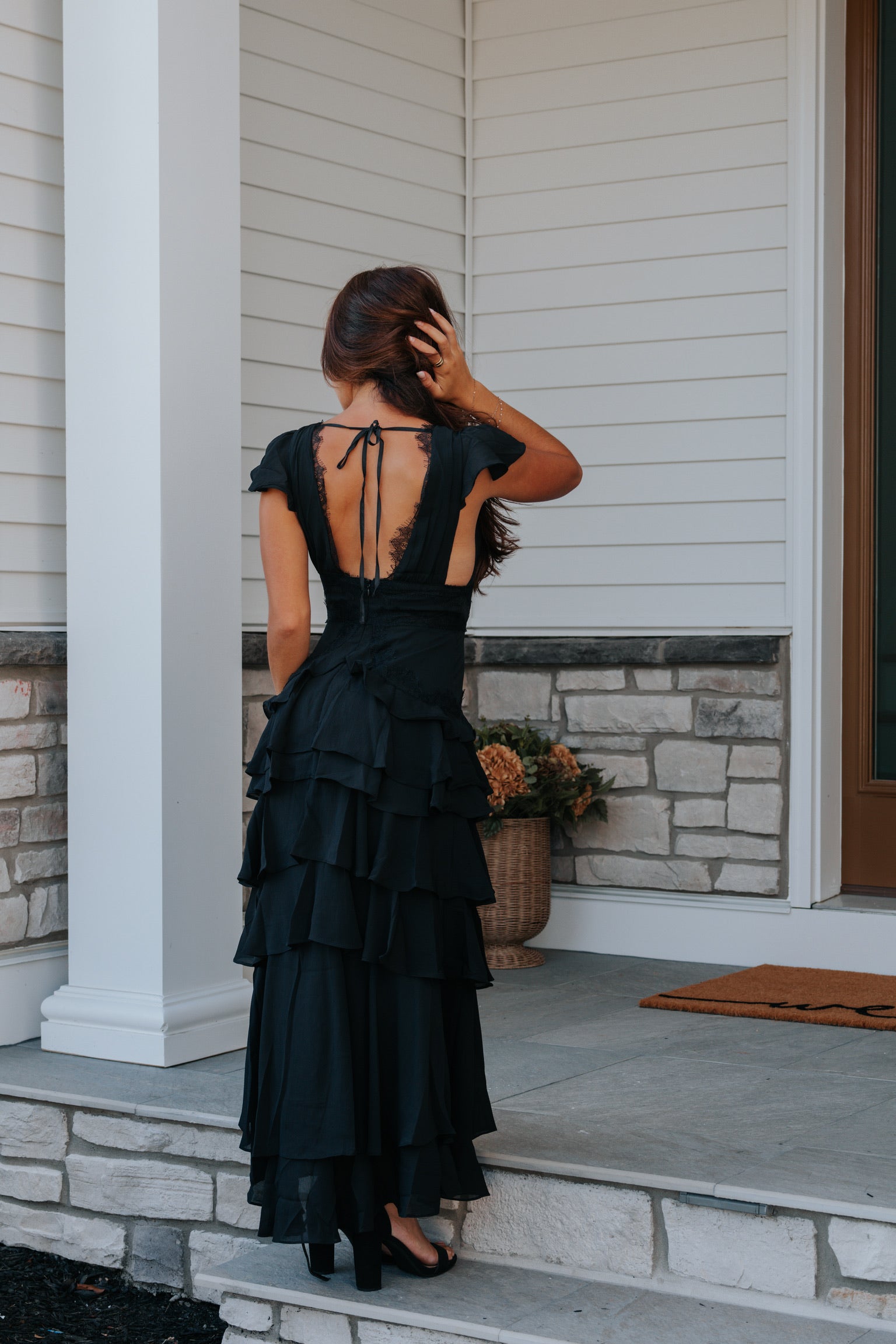 Sai Tiered Dress in Black | Lulus