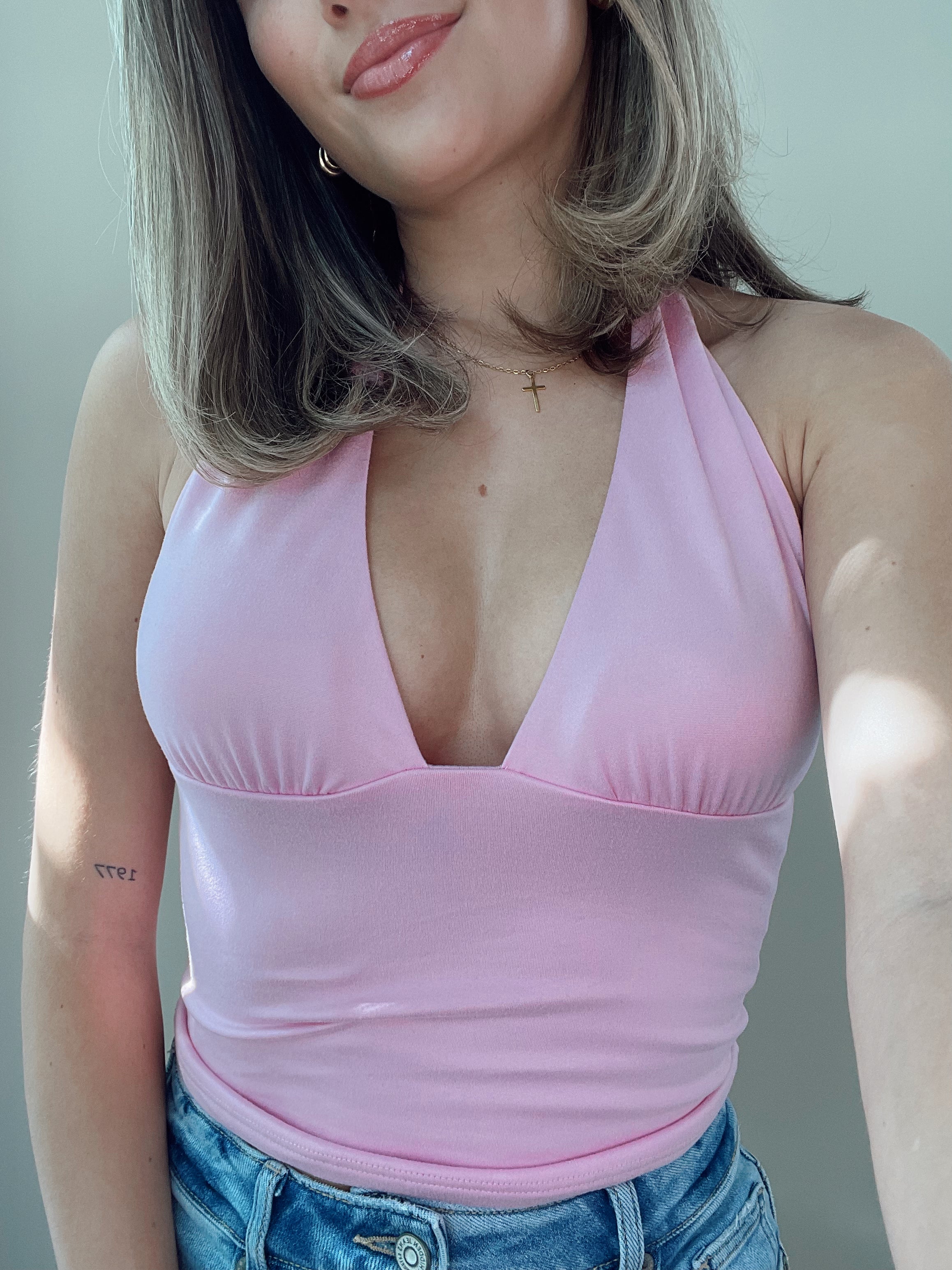 My Fave Halter Top Light Pink