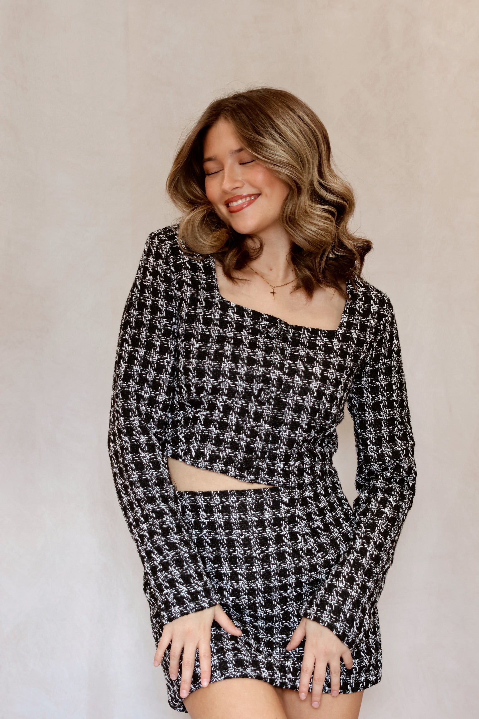 5th Ave Tweed Two Piece Set