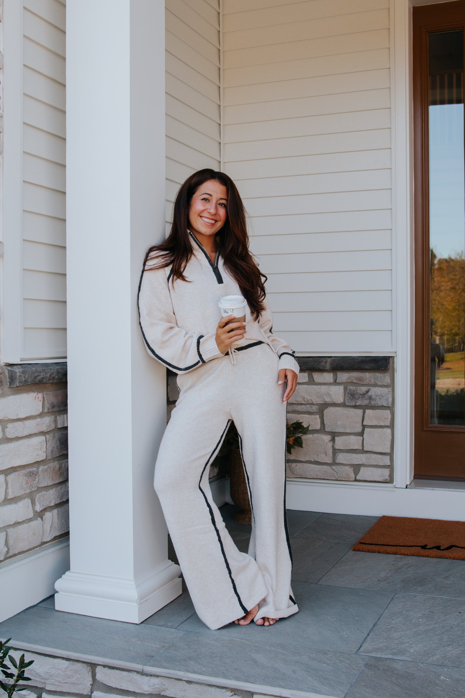 Sunday Chic Quarter Zip Sweater Vintage Havana