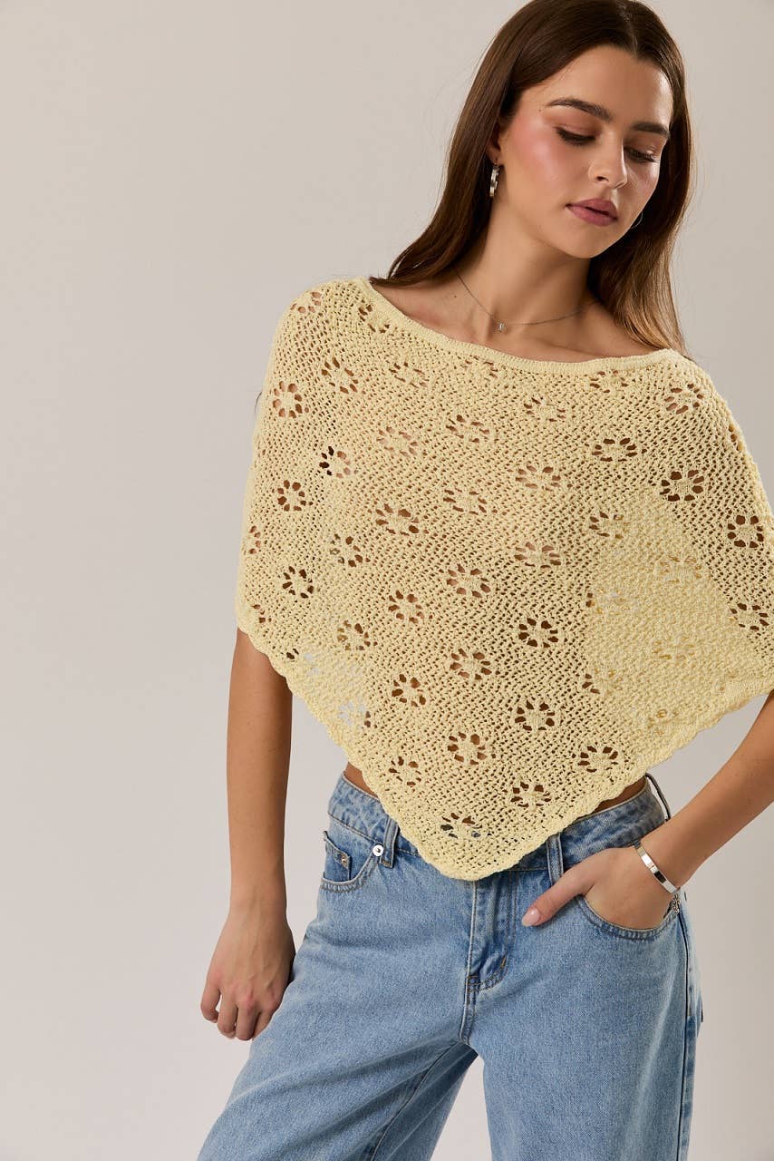 Flower Child Poncho Light Yellow