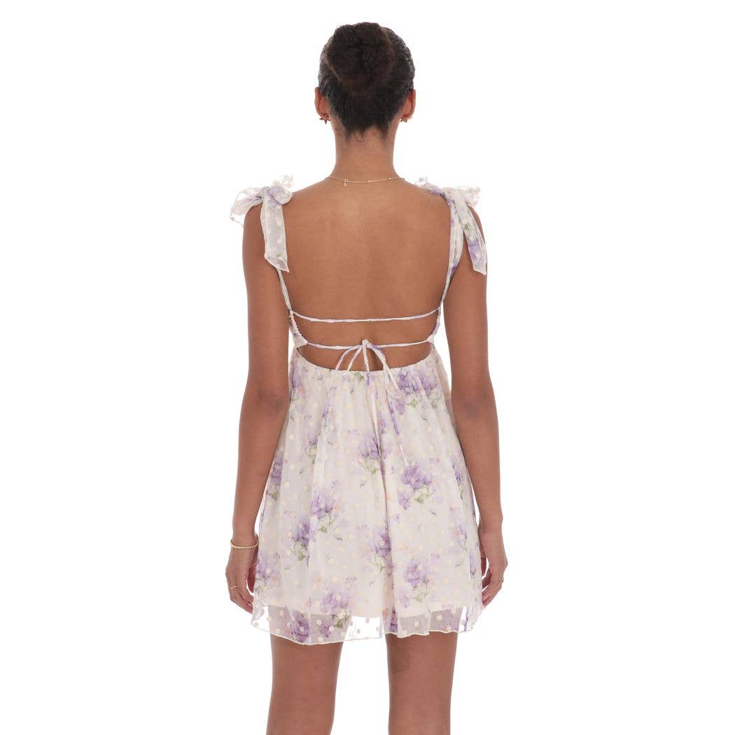 Floral Babydoll Dress in Cream