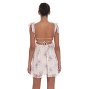 Floral Babydoll Dress in Cream