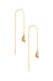 Barely There Chain and Crystal Dangle Earrings: Light Topaz Crystals with 18k Gold Plating