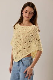 Flower Child Poncho Light Yellow