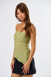 Shayne Asymmetrical Tube Top Lt Olive