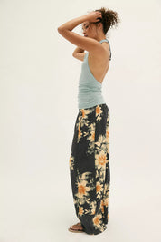 Days End Linen Pull On Pants Black Combo