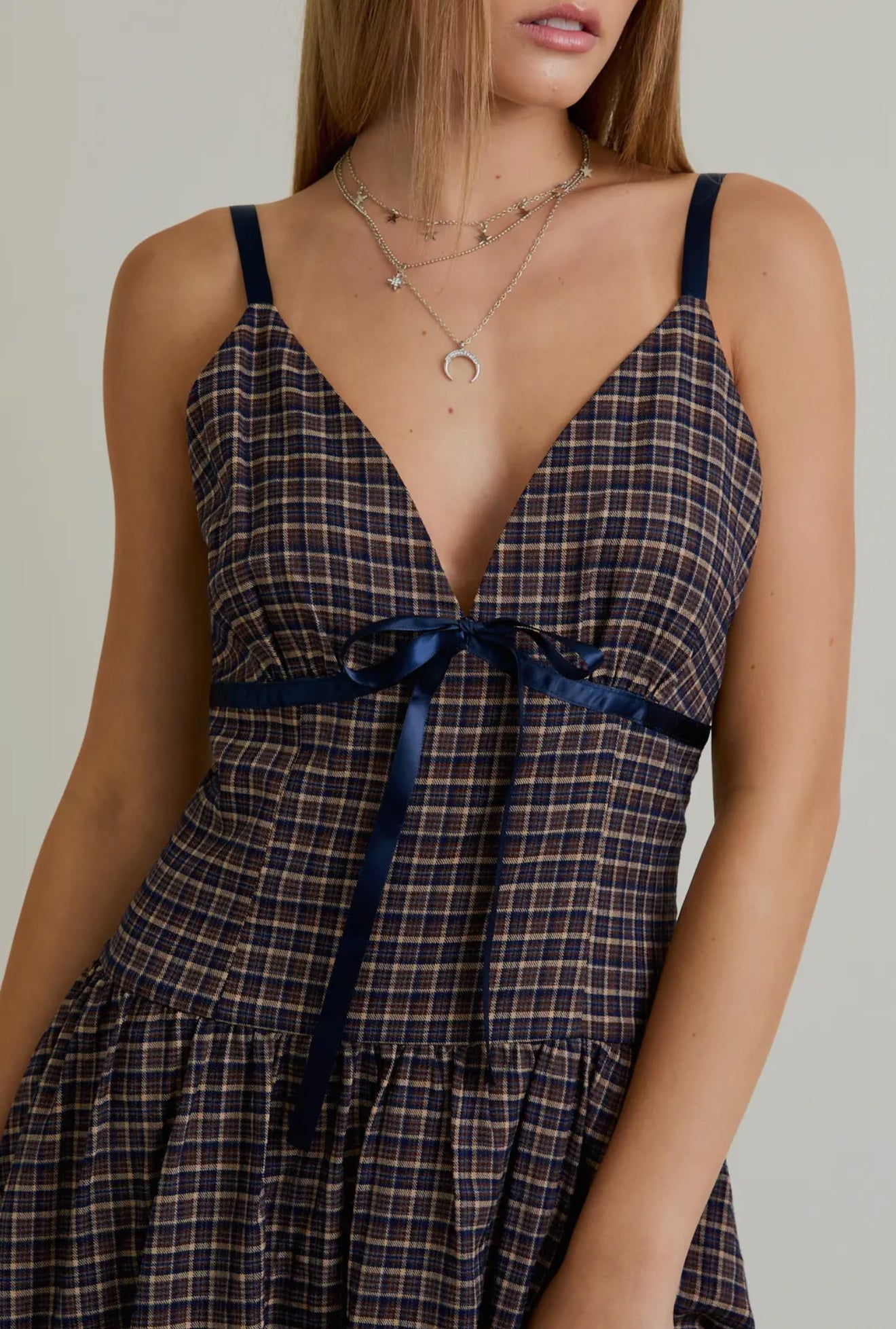 Check me Out Mini Brown/Navy Plaid
