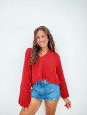 Heartland Cotton Pullover | Richest Red | Free People