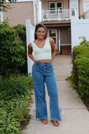 Dana Lace Up Denim Pants