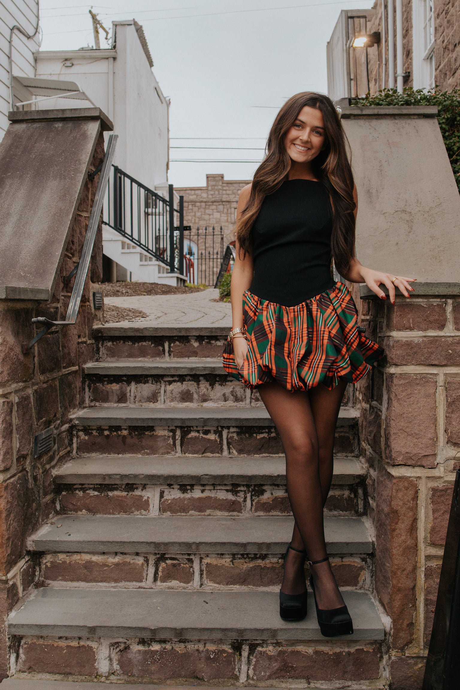 Tinsel Kiss Mini in Red Plaid Combo