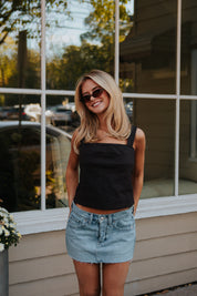 Dani Square Neck Corset | Fudge | Free People