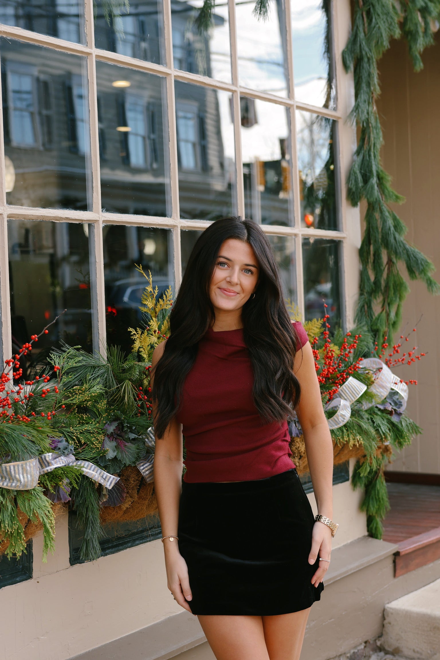 Katrina Asymmetrical Top Burgundy