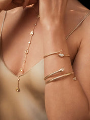 Marquise Coiled Bangle: Clear Crystal with 18k Gold Plating