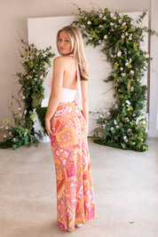 ALEXIS HALTER CUT OUT MAXI DRESS - PEACH