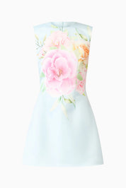 Harper Shift Mini Dress in Baby Blue Floral By Elliatt