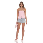 Strapless Tailored Vest in Pink