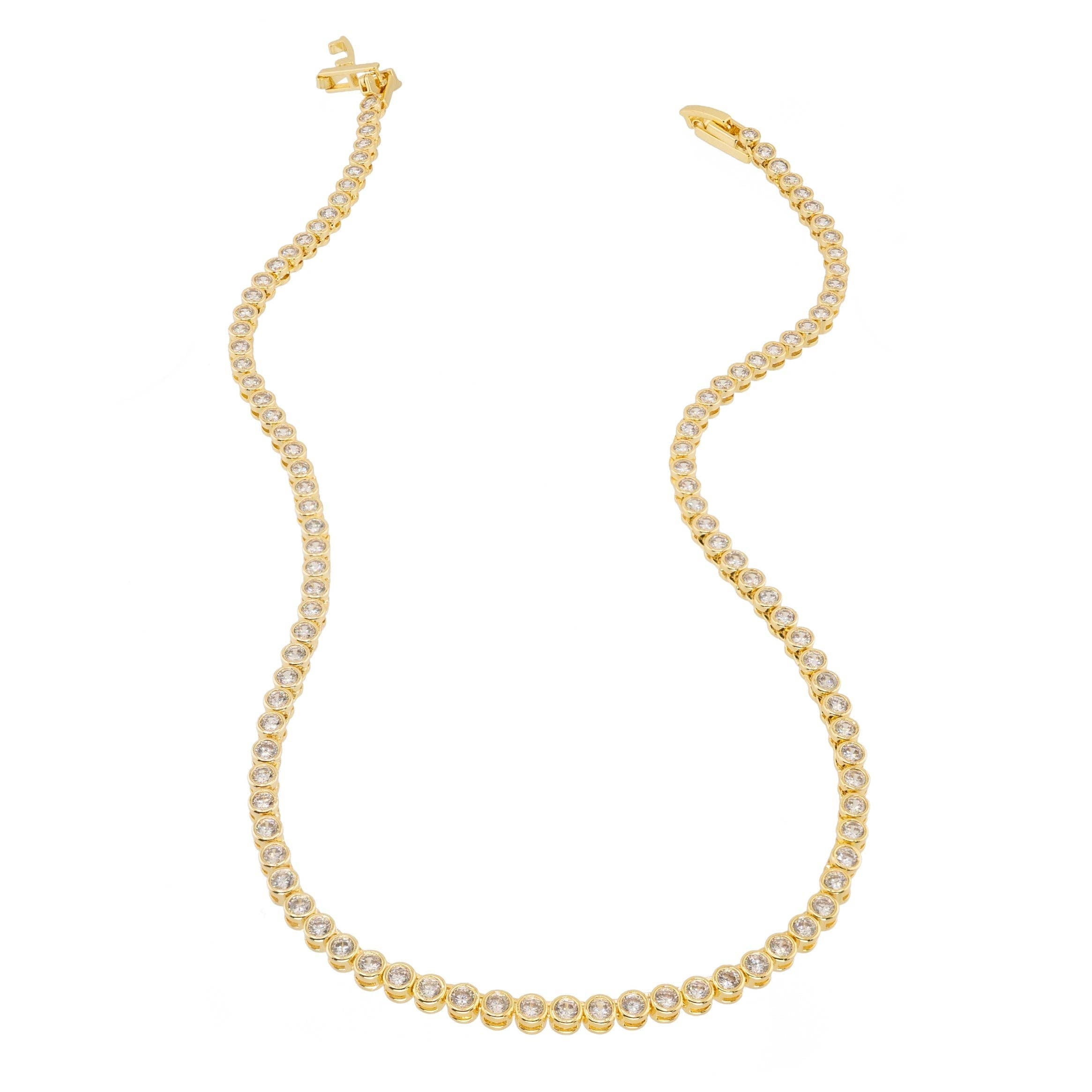 18K Gold Diamond Tennis Necklace