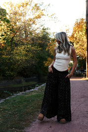 So Charming Wide-Leg Pants Black Combo Tuscany